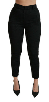 Dolce & Gabbana Black Brocade Skinny High Waist Pants -   -  Dolce & Gabbana.